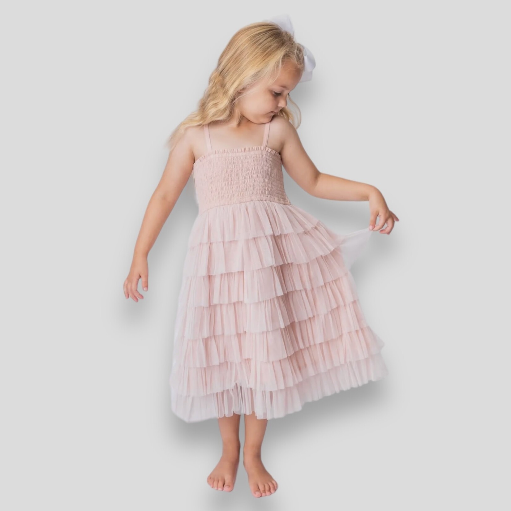 Yo Baby Full Tiered Tulle Dress - Pink