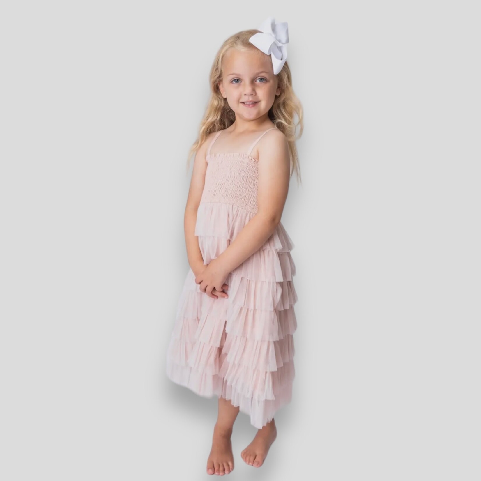 Yo Baby Full Tiered Tulle Dress - Pink