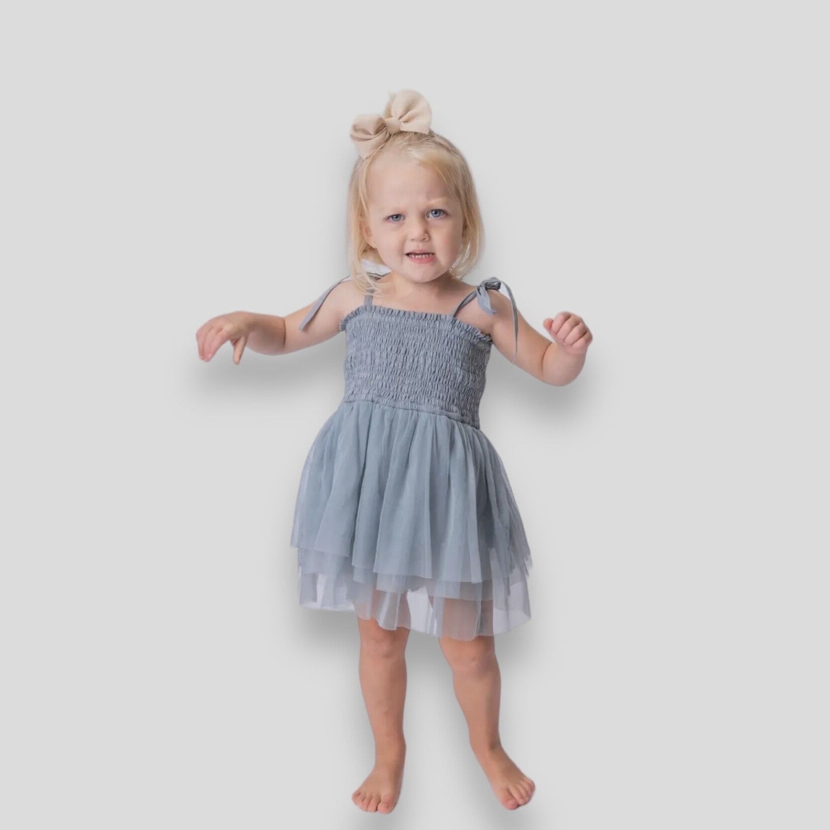 Yo Baby Tulle Bubble Dress - Blue/Grey