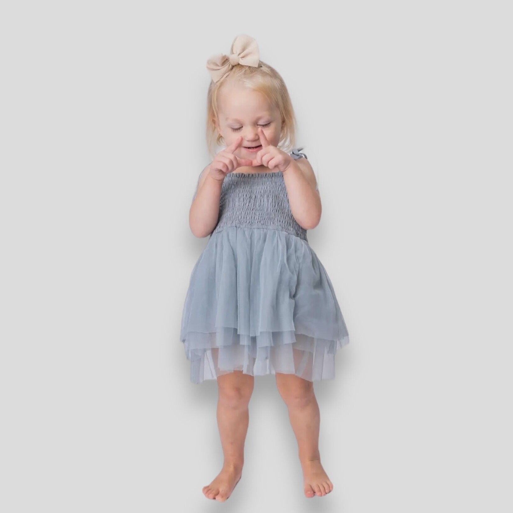 Yo Baby Tulle Bubble Dress - Blue/Grey