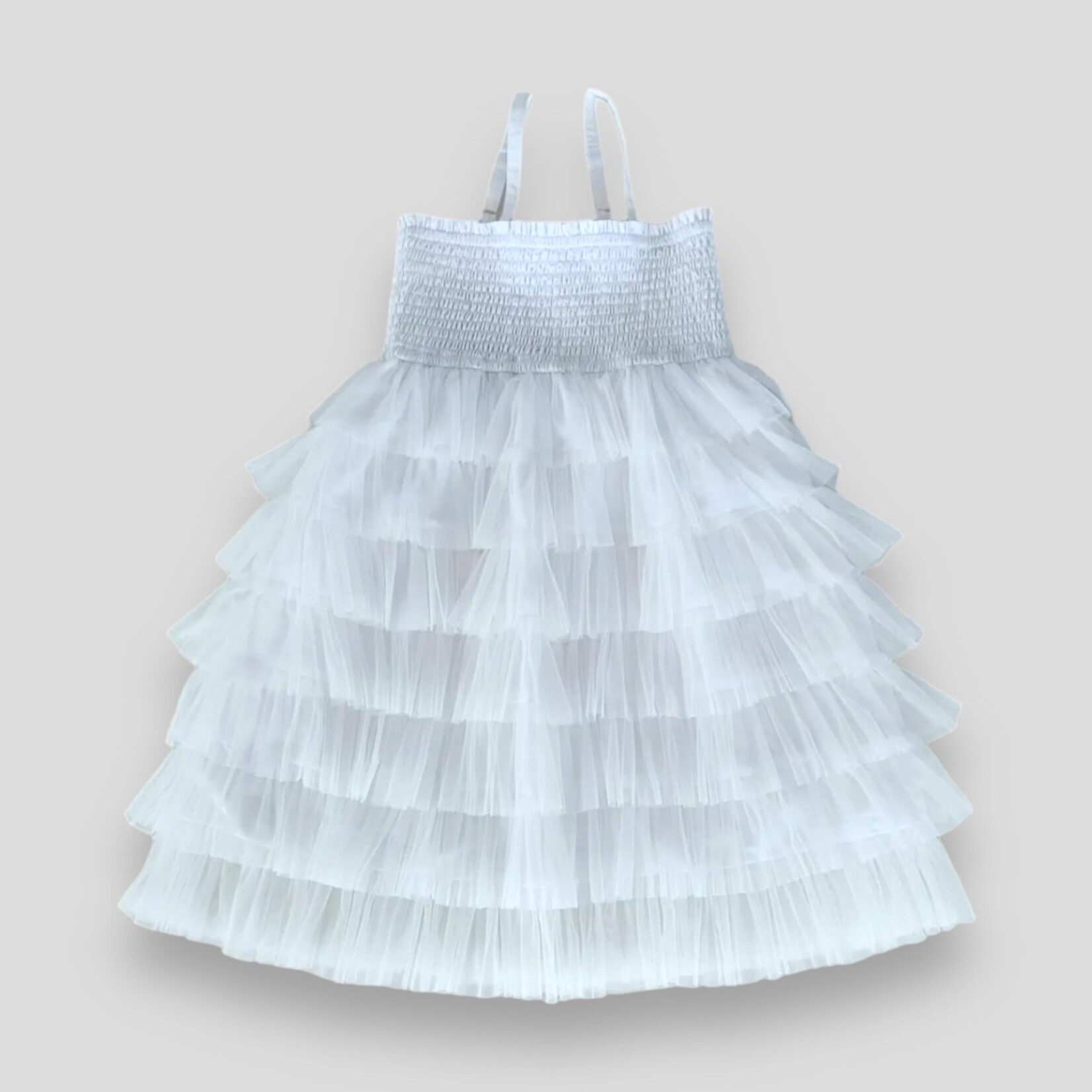 Yo Baby Full Tiered Tulle Dress - White