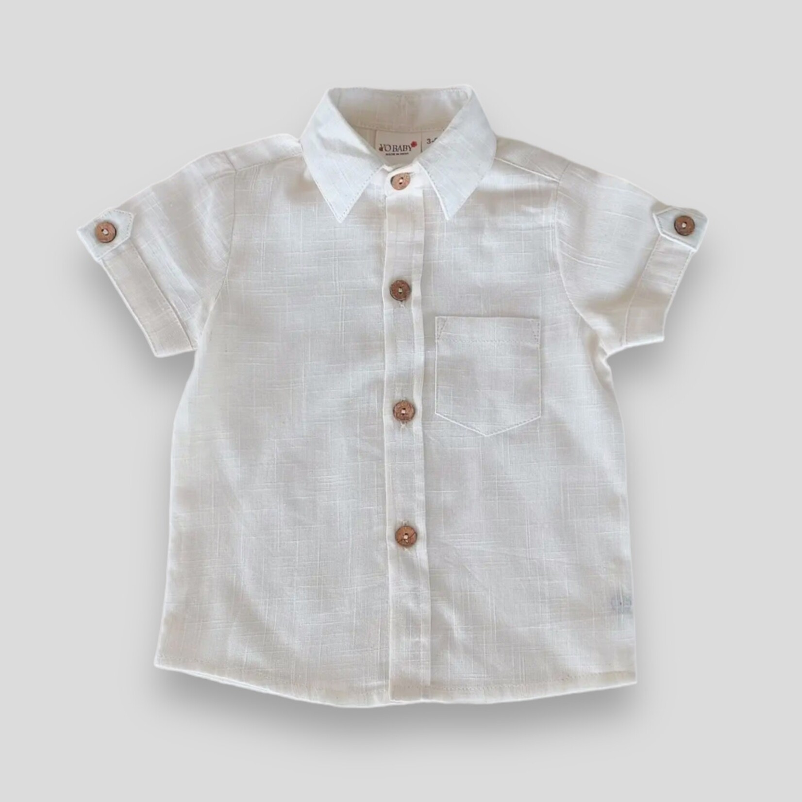 Yo Baby Boys Cream Linen Shirt