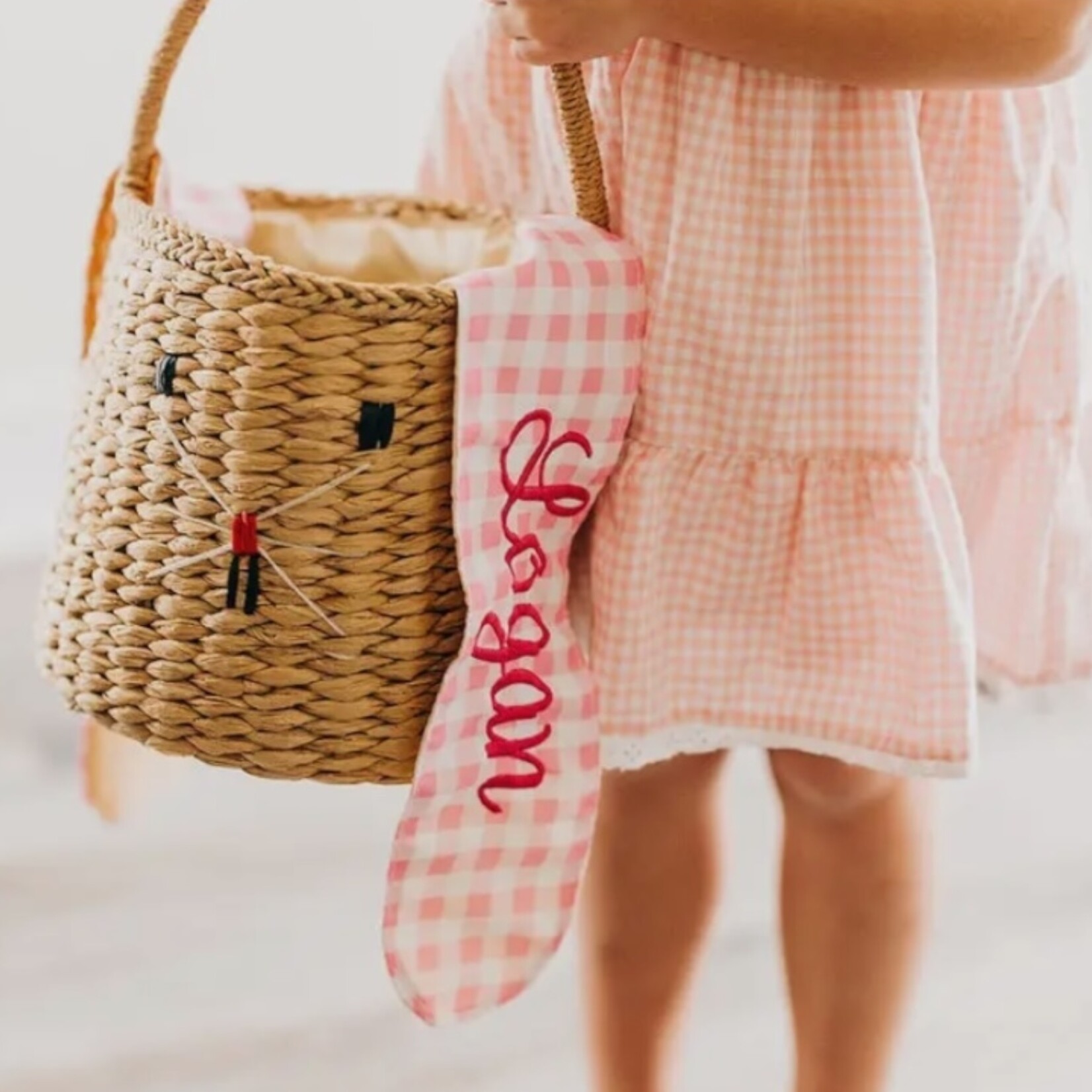 Gingham Easter Bunny Basket