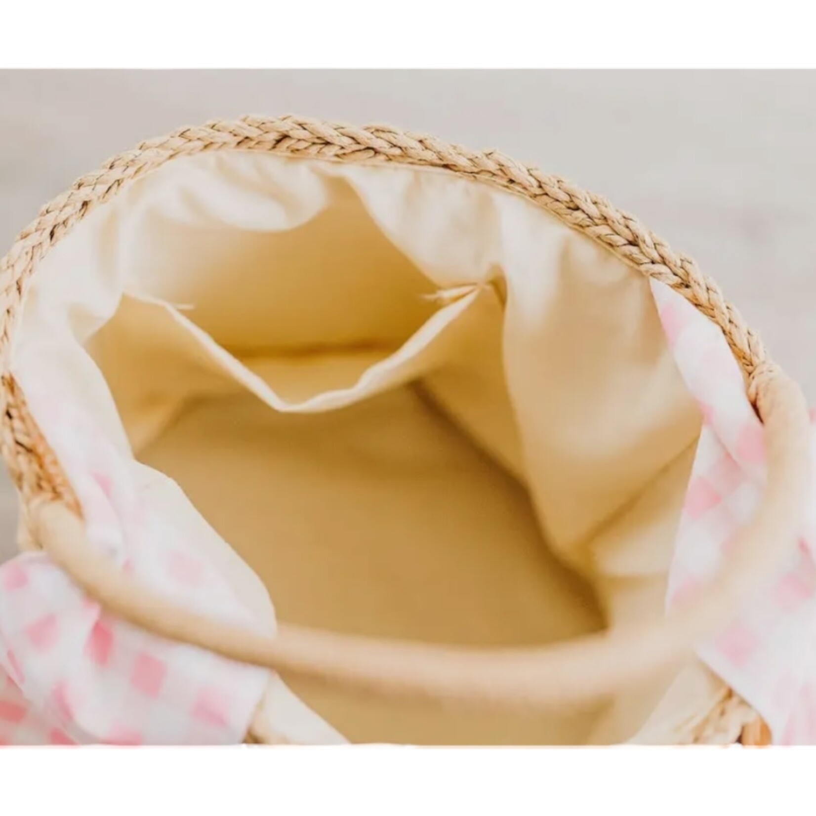 Gingham Easter Bunny Basket (Pink)