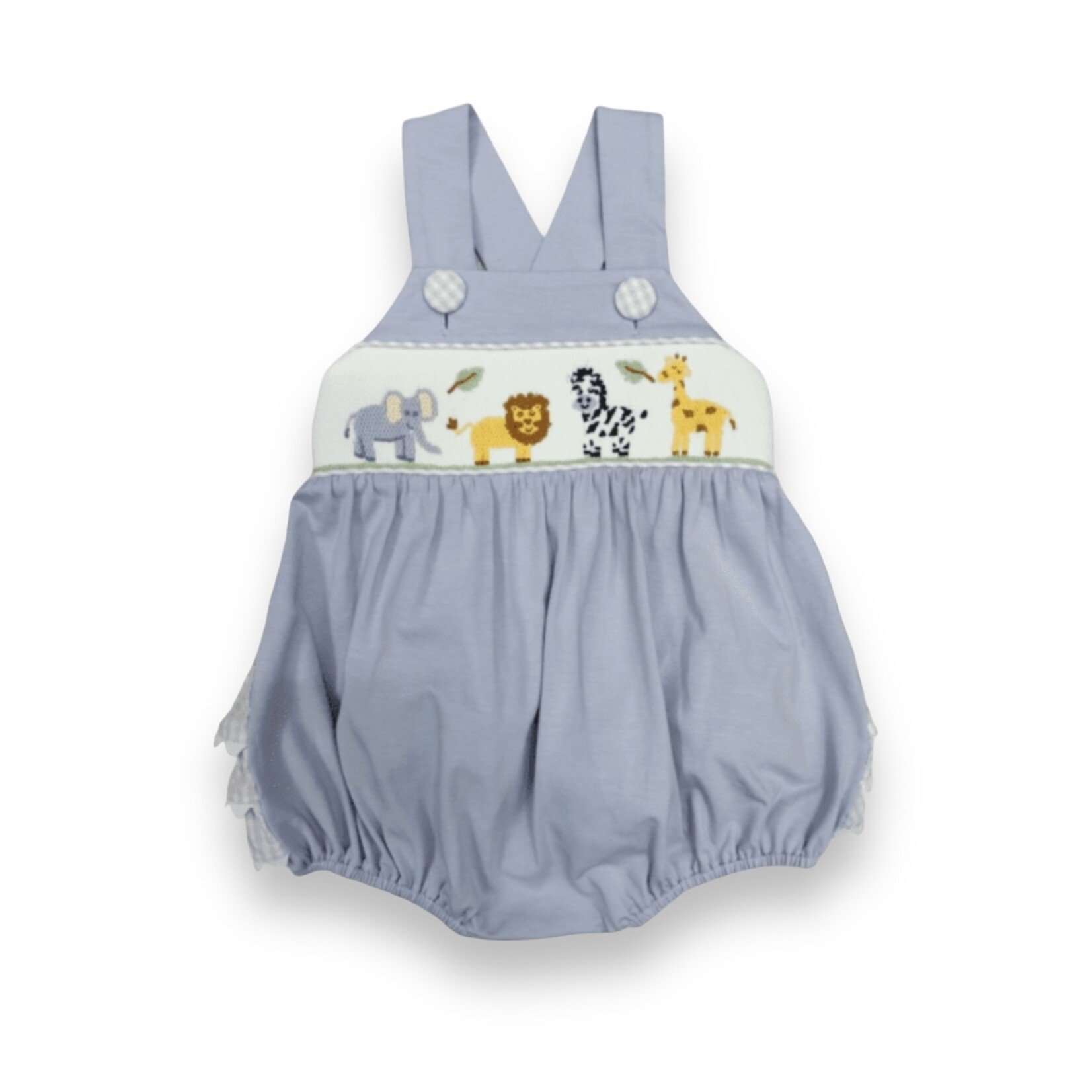 Three Sisters Safari Smocked Ruffle Bubble