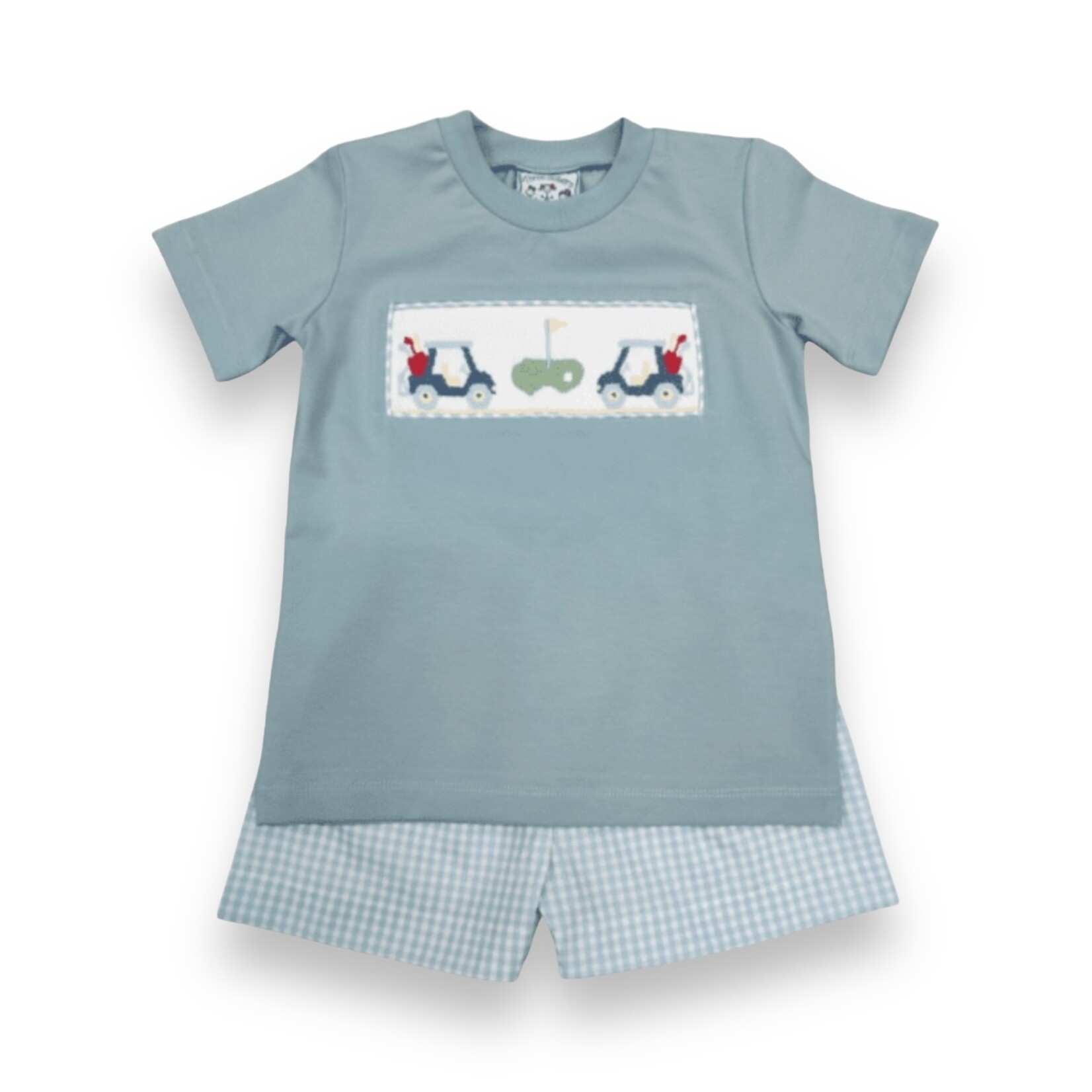 Three Sisters Golf Smocked Boy Short Set (Size 6)