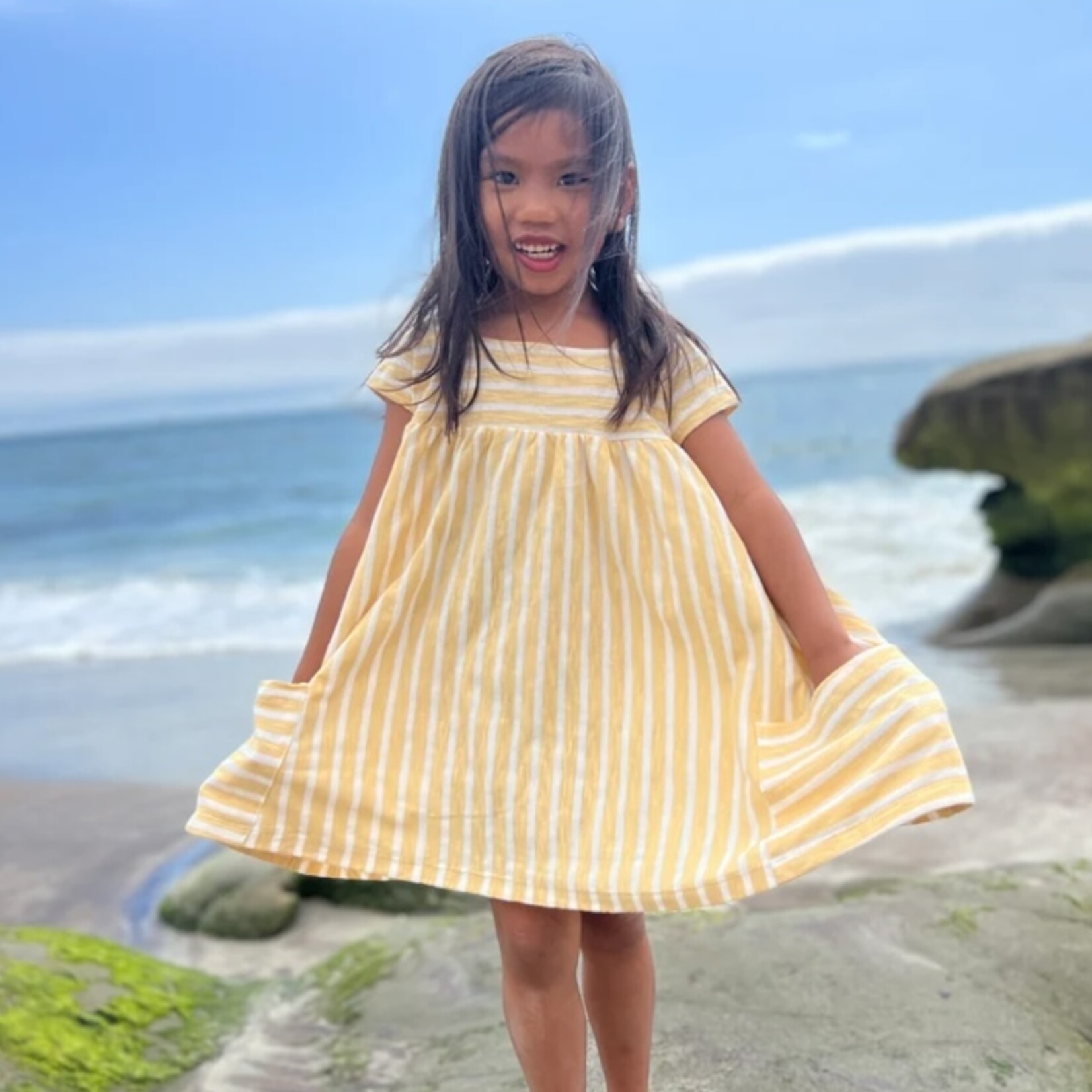 Vignette Yellow Striped Rylie Dress