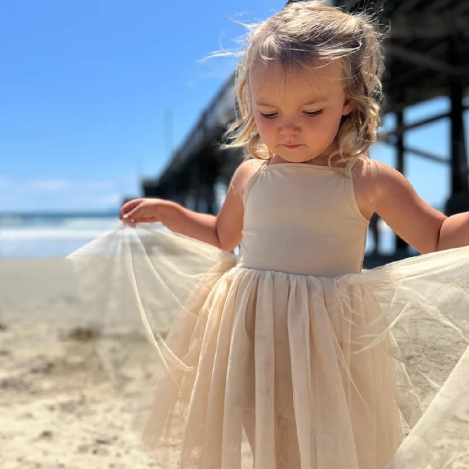 Vignette Oatmeal Gold Kaia Tutu Dress - Ruffle Me This