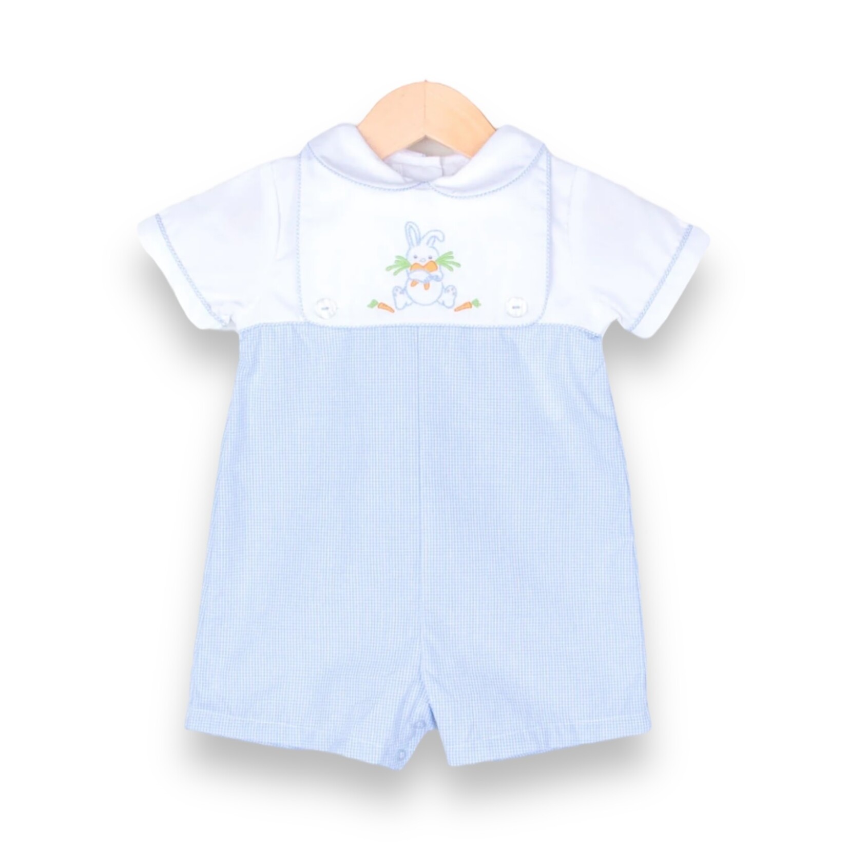 Petit Ami Blue Bunny Bib Romper