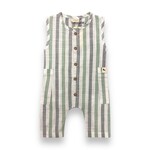 Turtledove London Sage Woven Stripe Shortie Dungaree