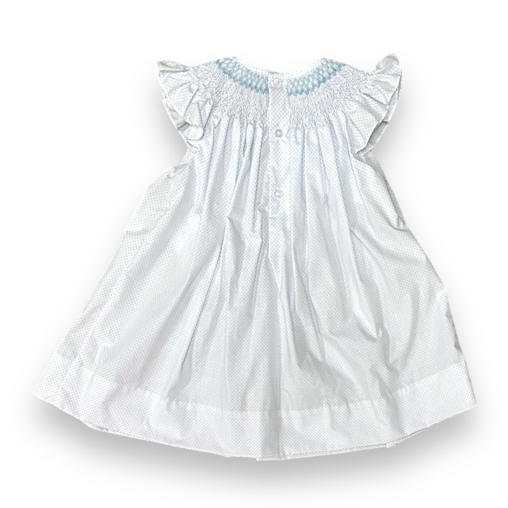 Petit Ami Blue Dot Smocked Dress