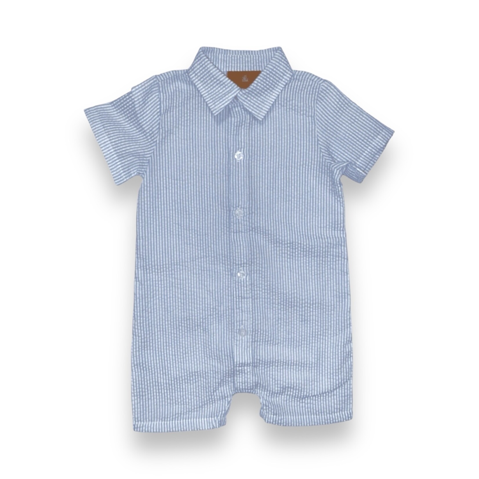 Millie Jay Blue Seersucker Blake Romper