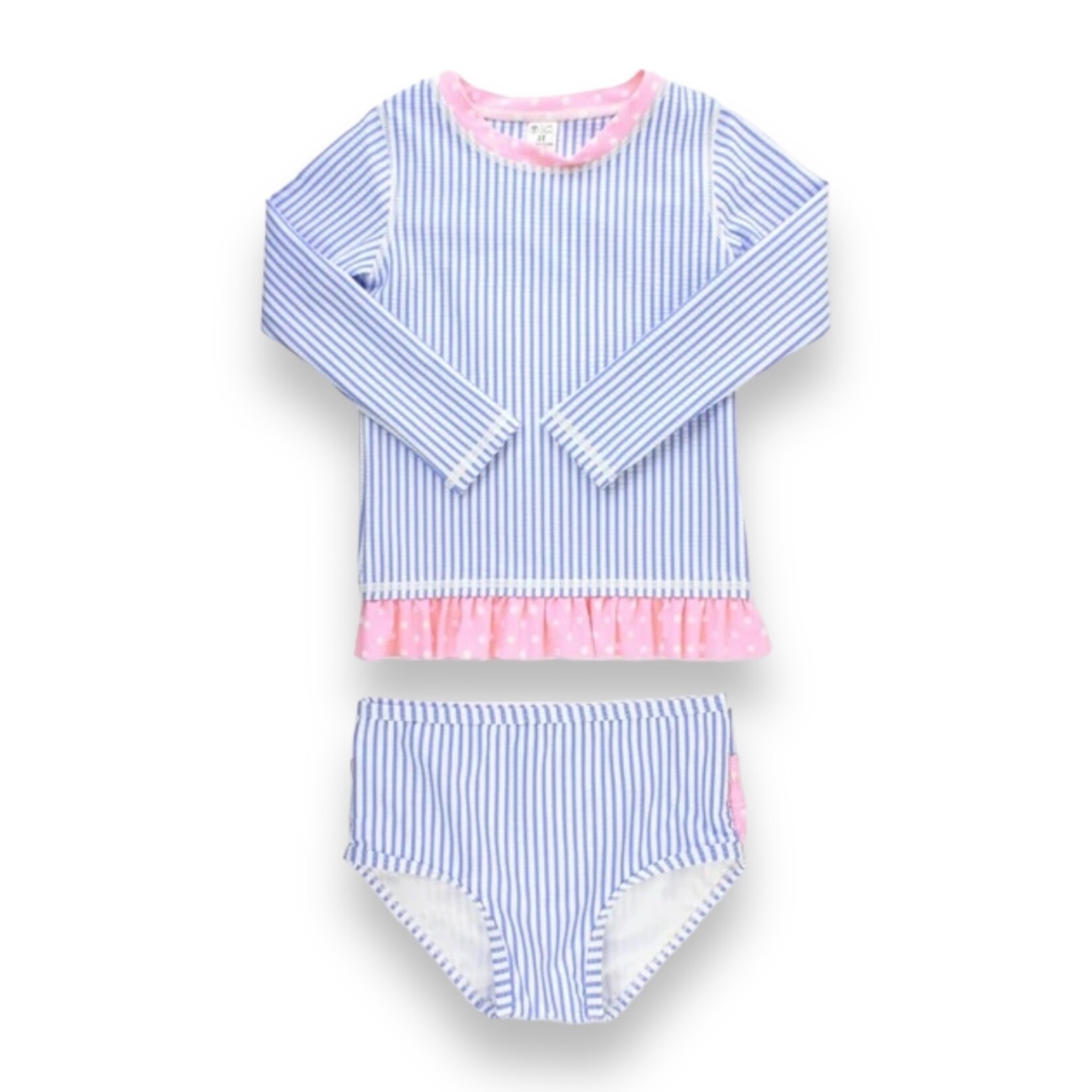 Ruffle Butts Periwinkle Blue Seersucker 2-Piece Swim