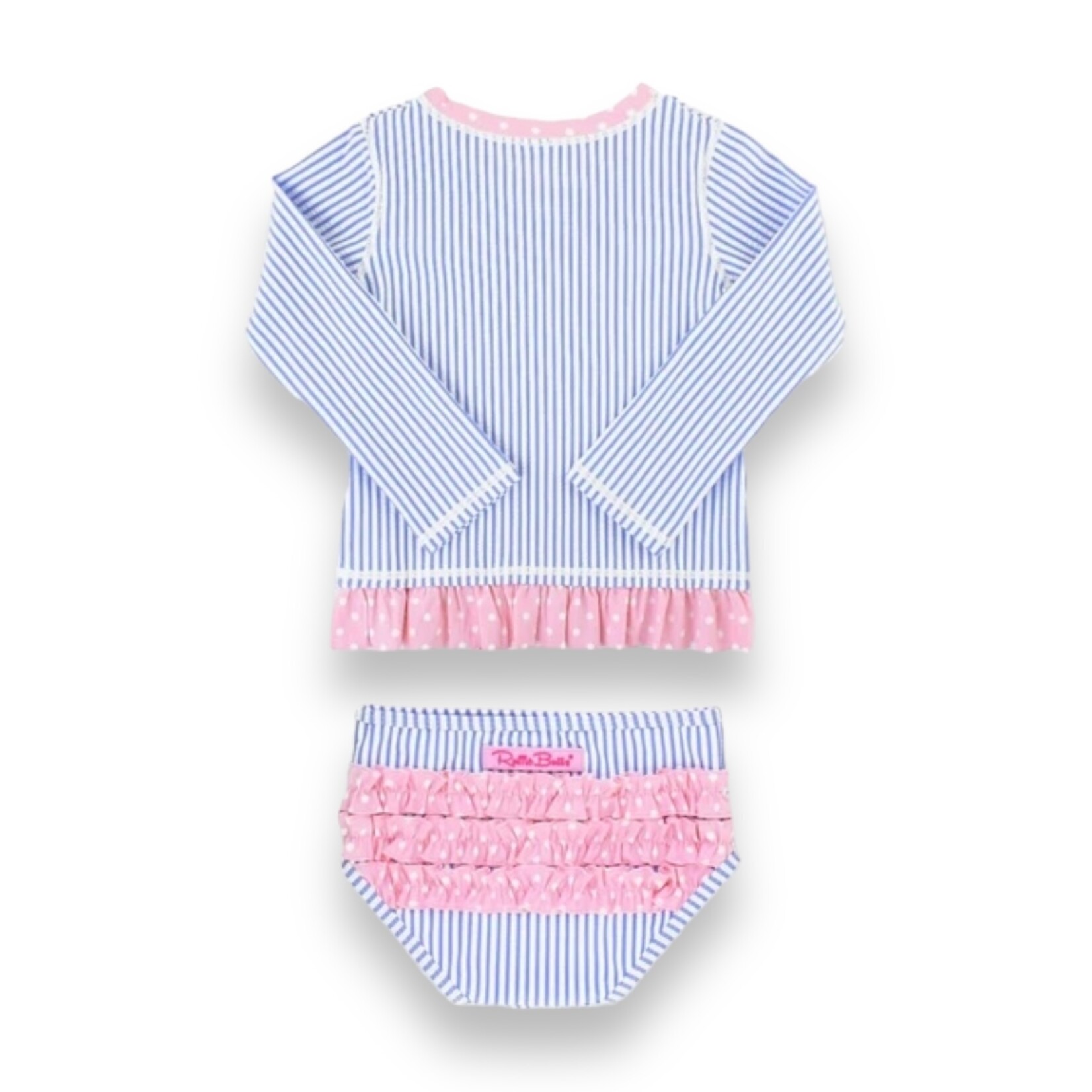 Ruffle Butts Periwinkle Blue Seersucker 2-Piece Swim
