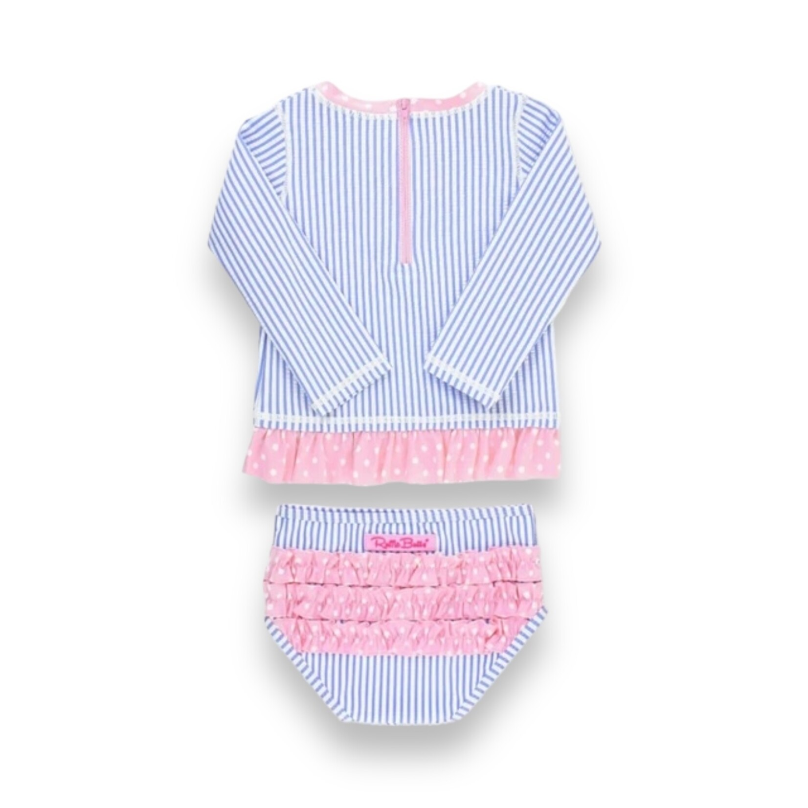 Ruffle Butts Periwinkle Blue Seersucker 2-Piece Swim