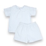 Sweet Dreams Blue Gingham Peter Pan Short Set