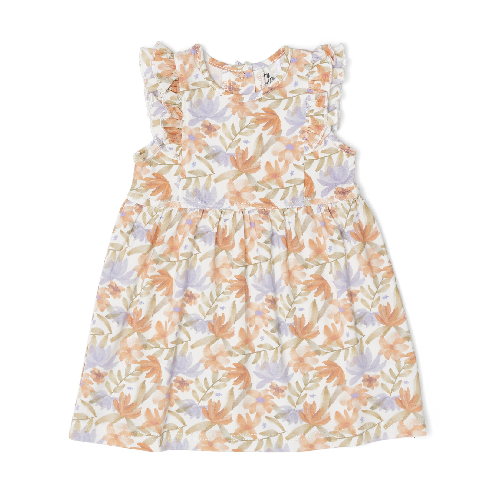 Coccoli Watercolor Flowers Flutter Dress