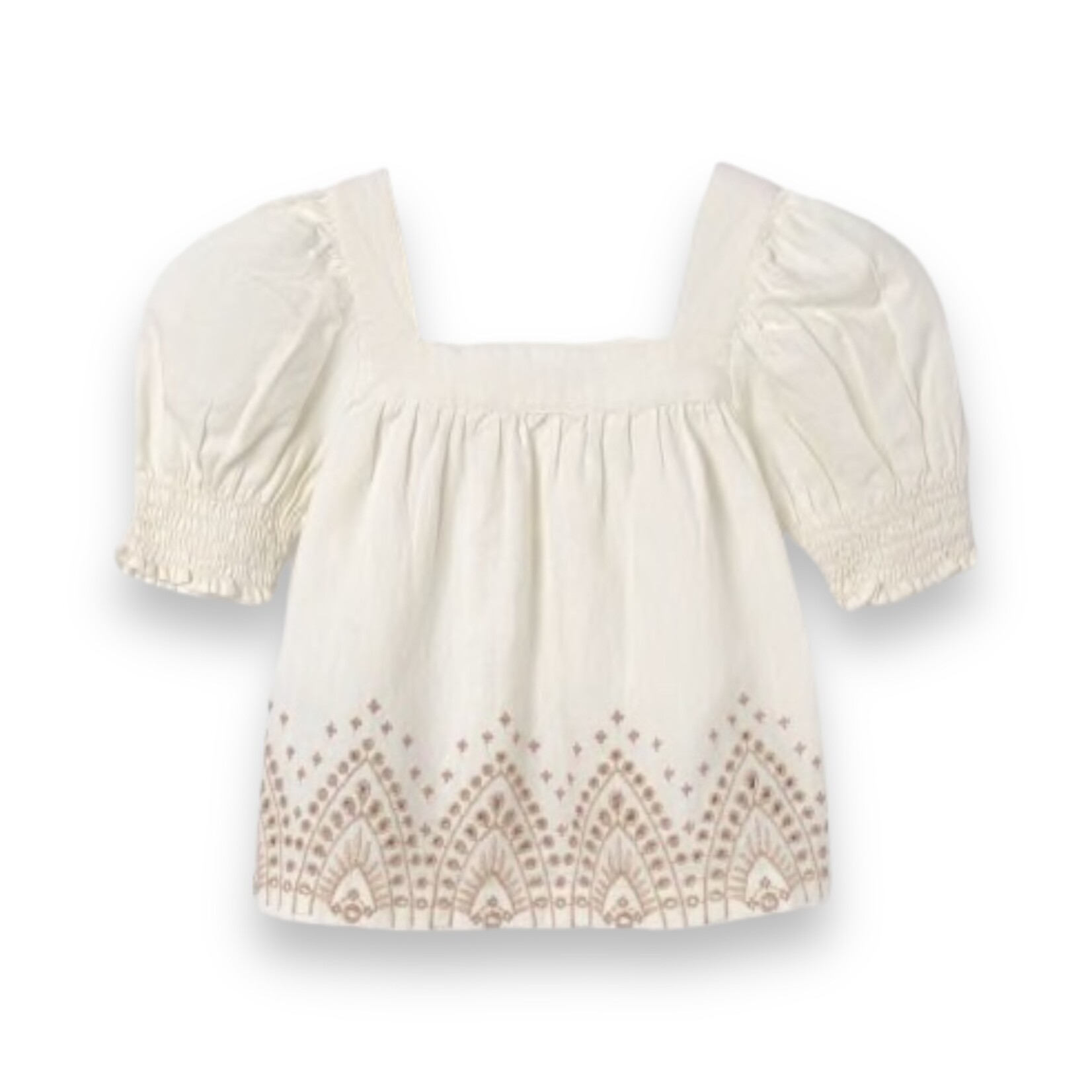 Mayoral Natural Embroidered Blouse