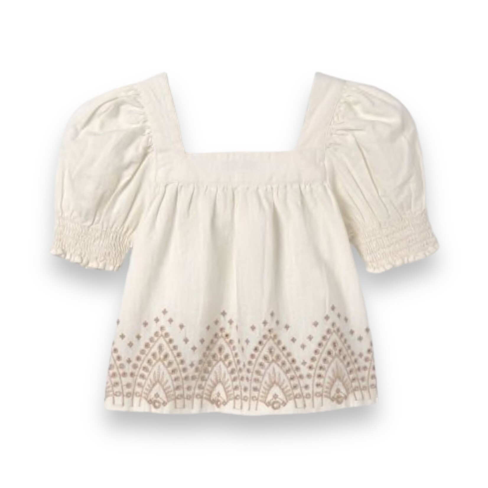 Mayoral Natural Embroidered Blouse