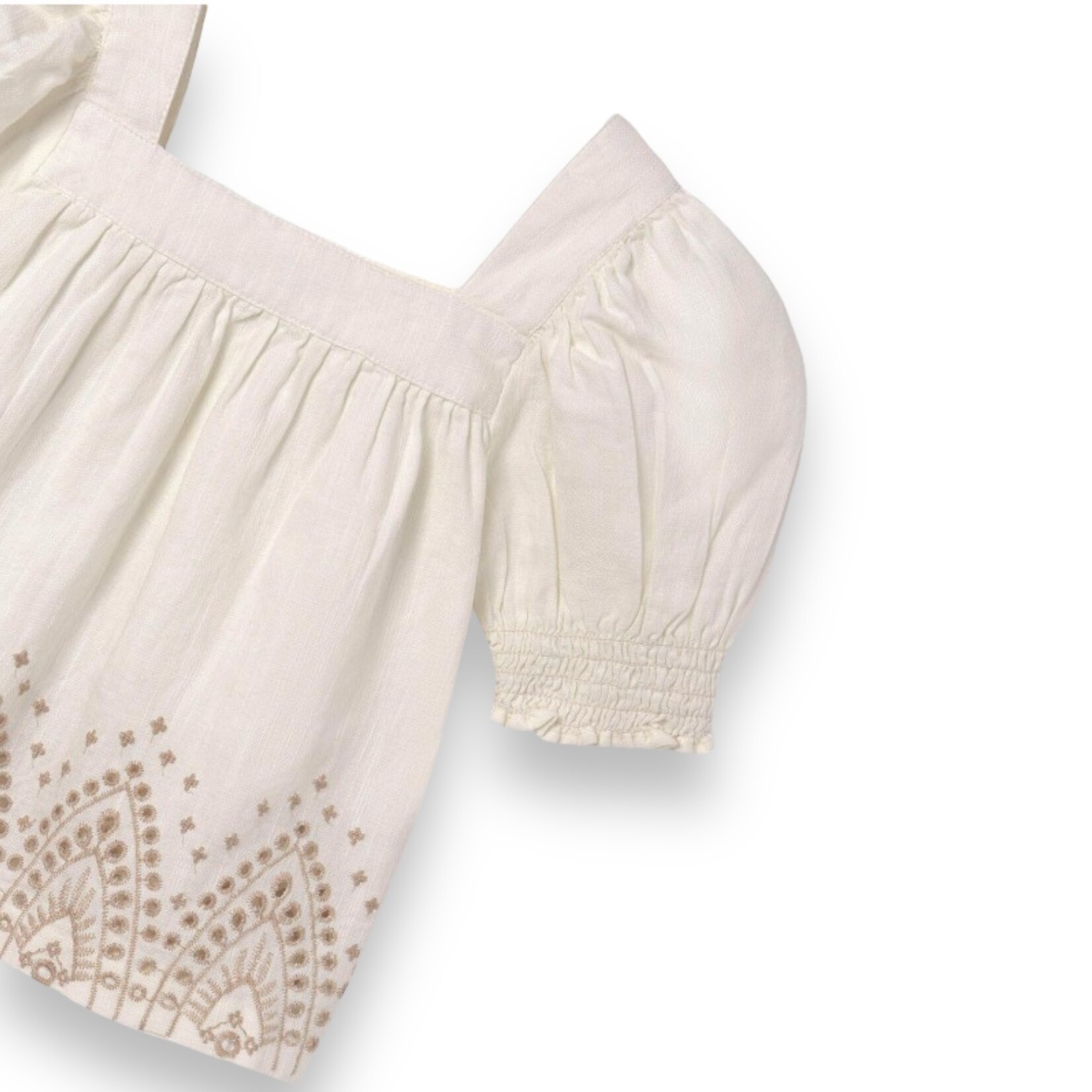 Mayoral Natural Embroidered Blouse