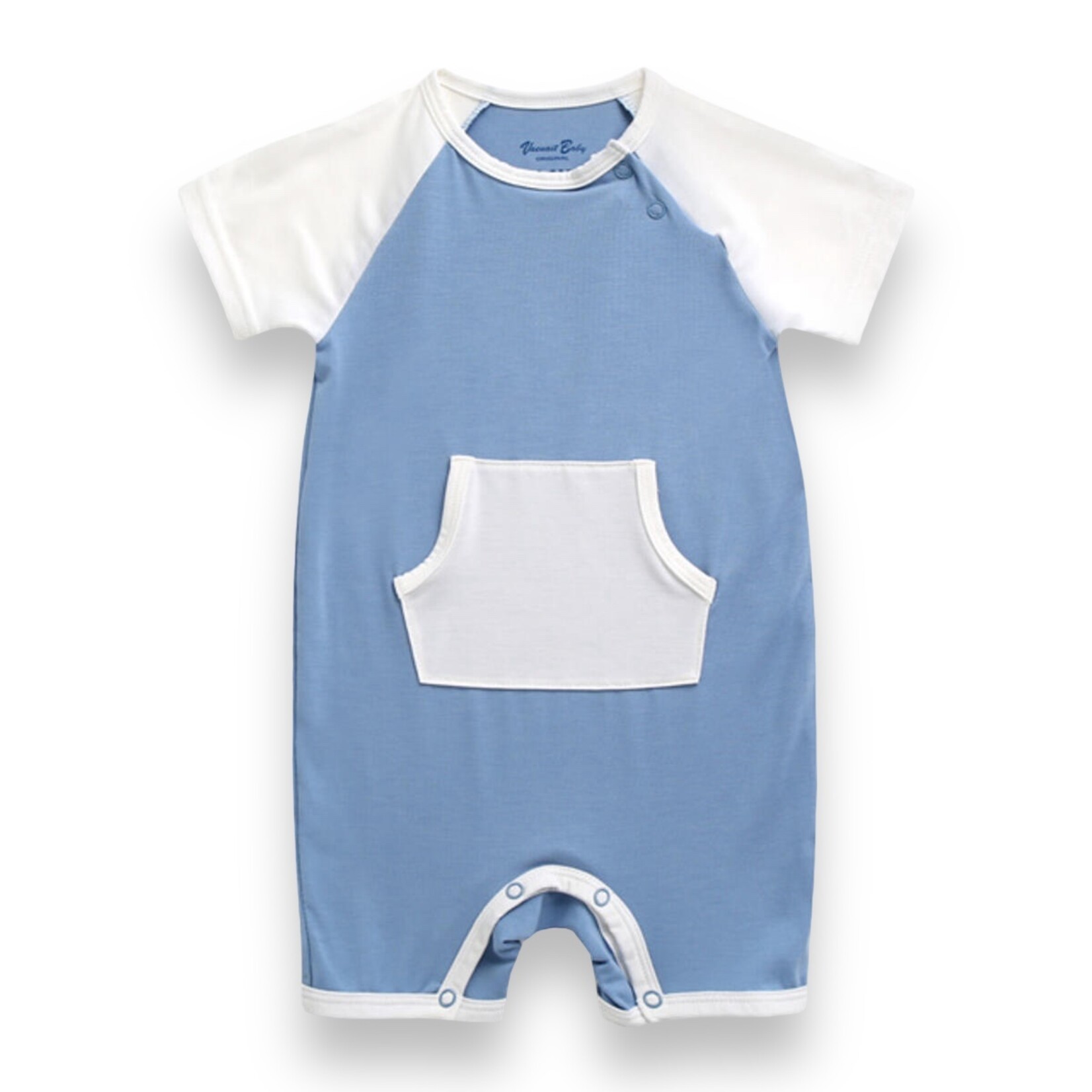 Blue Color Block Romper