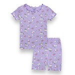 Purple Posy Shortie PJ Set