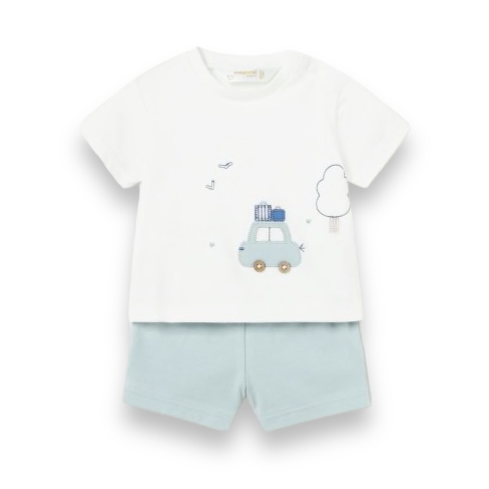 Mayoral Blue Car Short Set