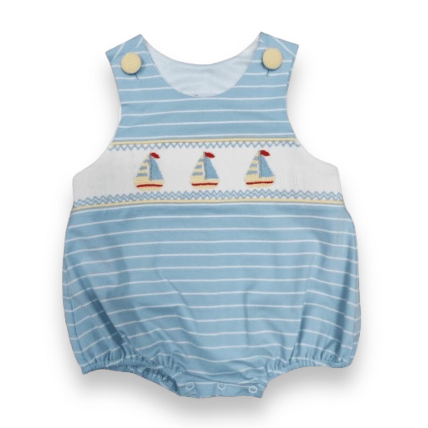 Banana Split Sailboat Smocked Boy Bubble