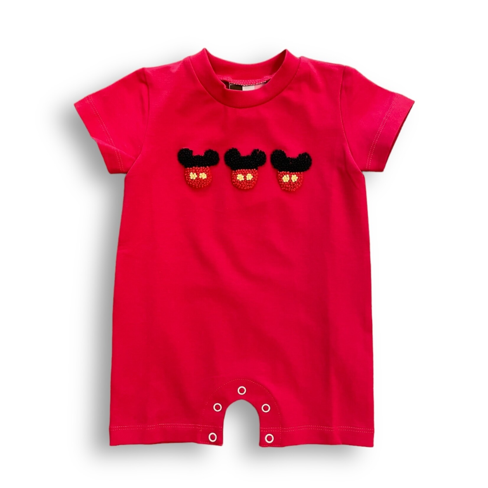 Banana Split Mouse Ears French Knot Romper