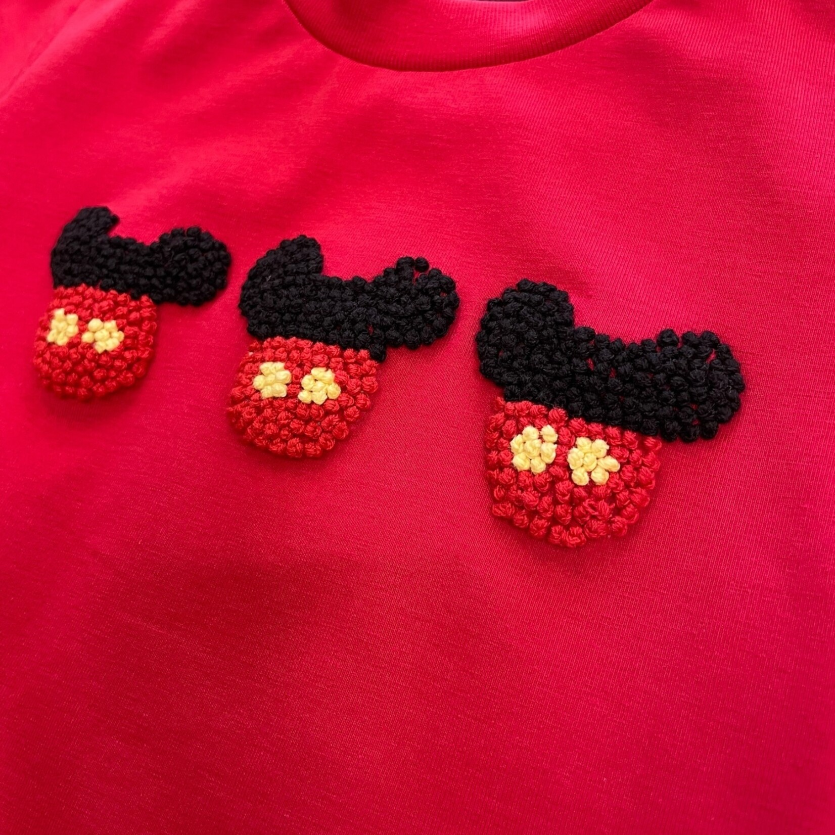 Banana Split Mouse Ears French Knot Romper