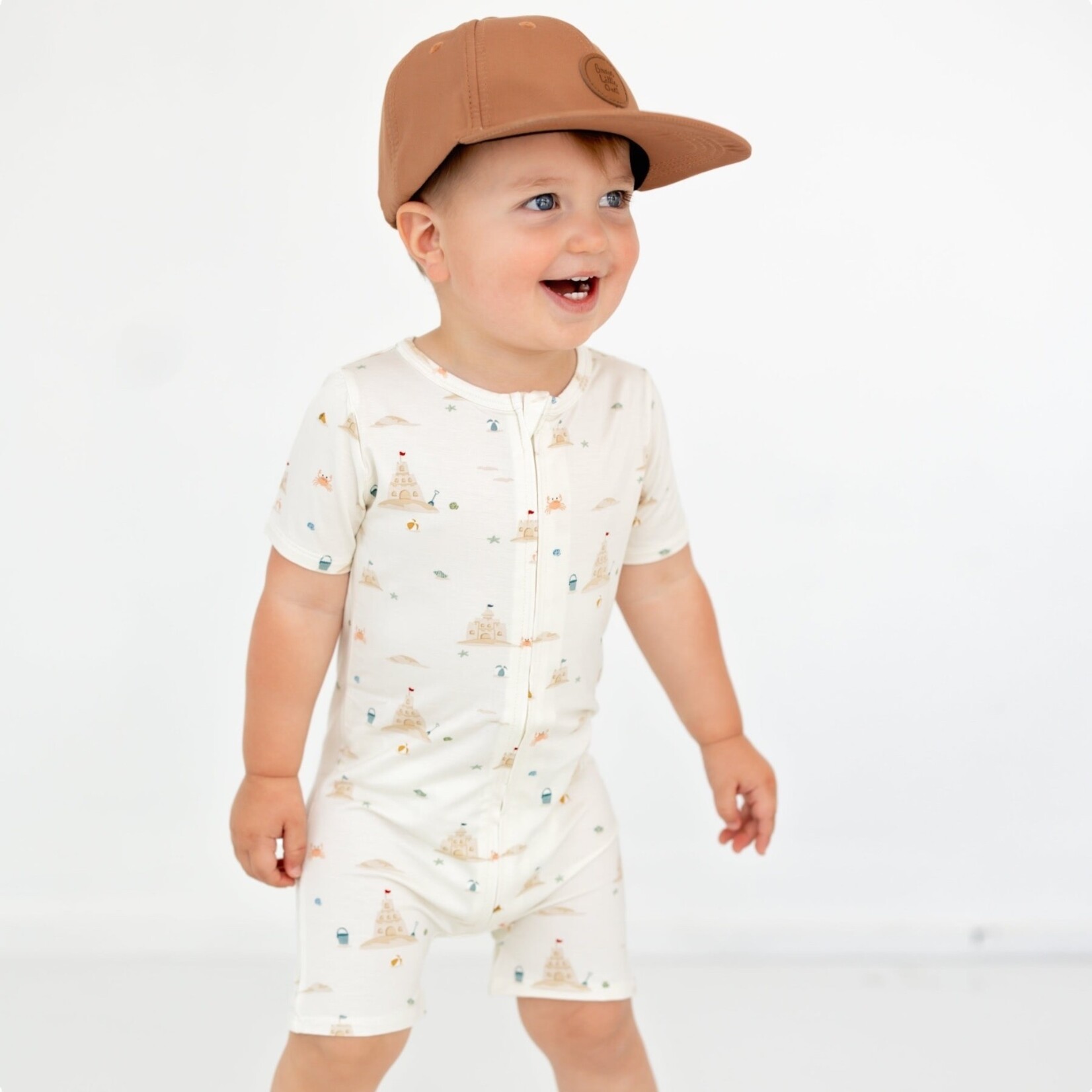 Brave Little Ones Sandcastles Short Zip Romper