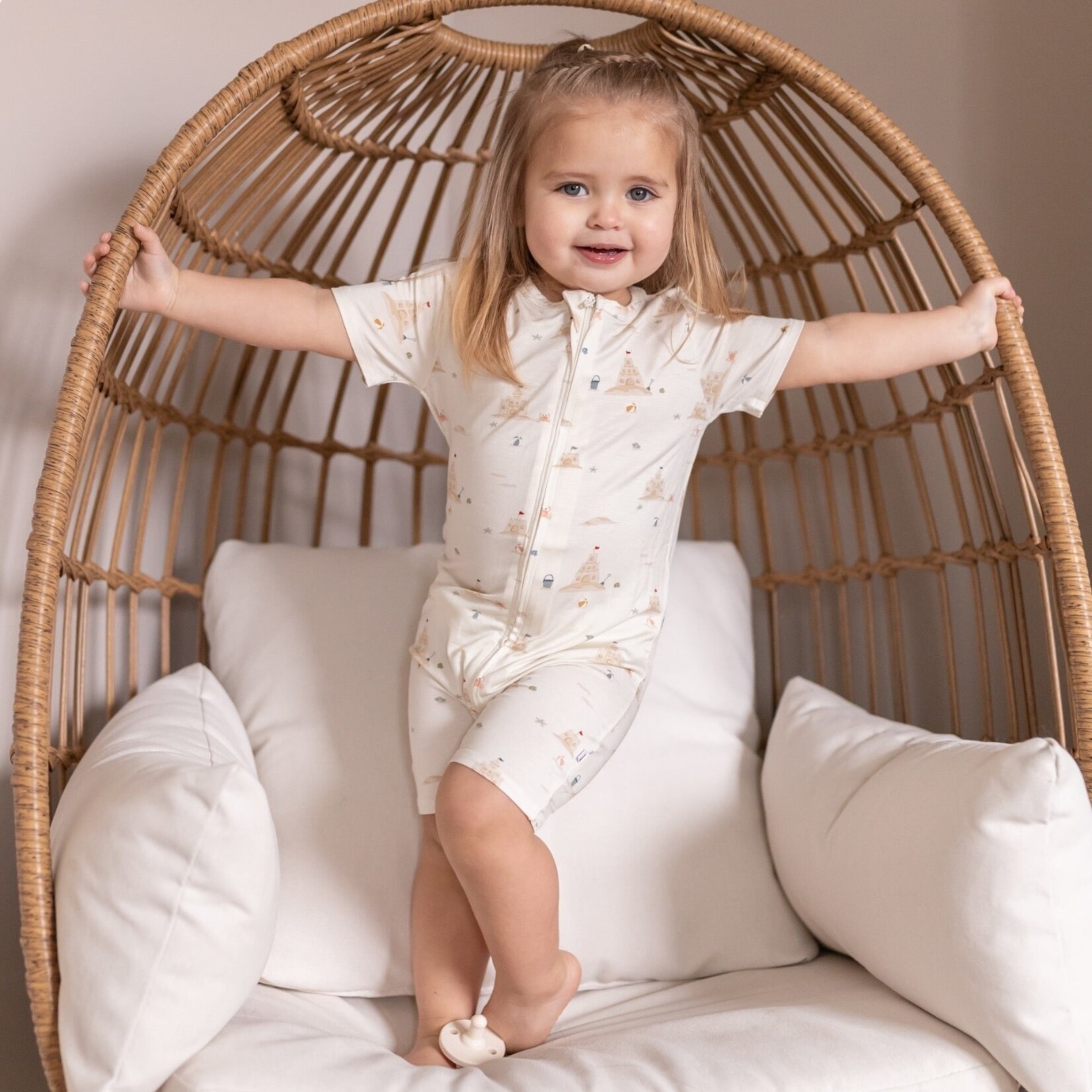 Brave Little Ones Sandcastles Short Zip Romper