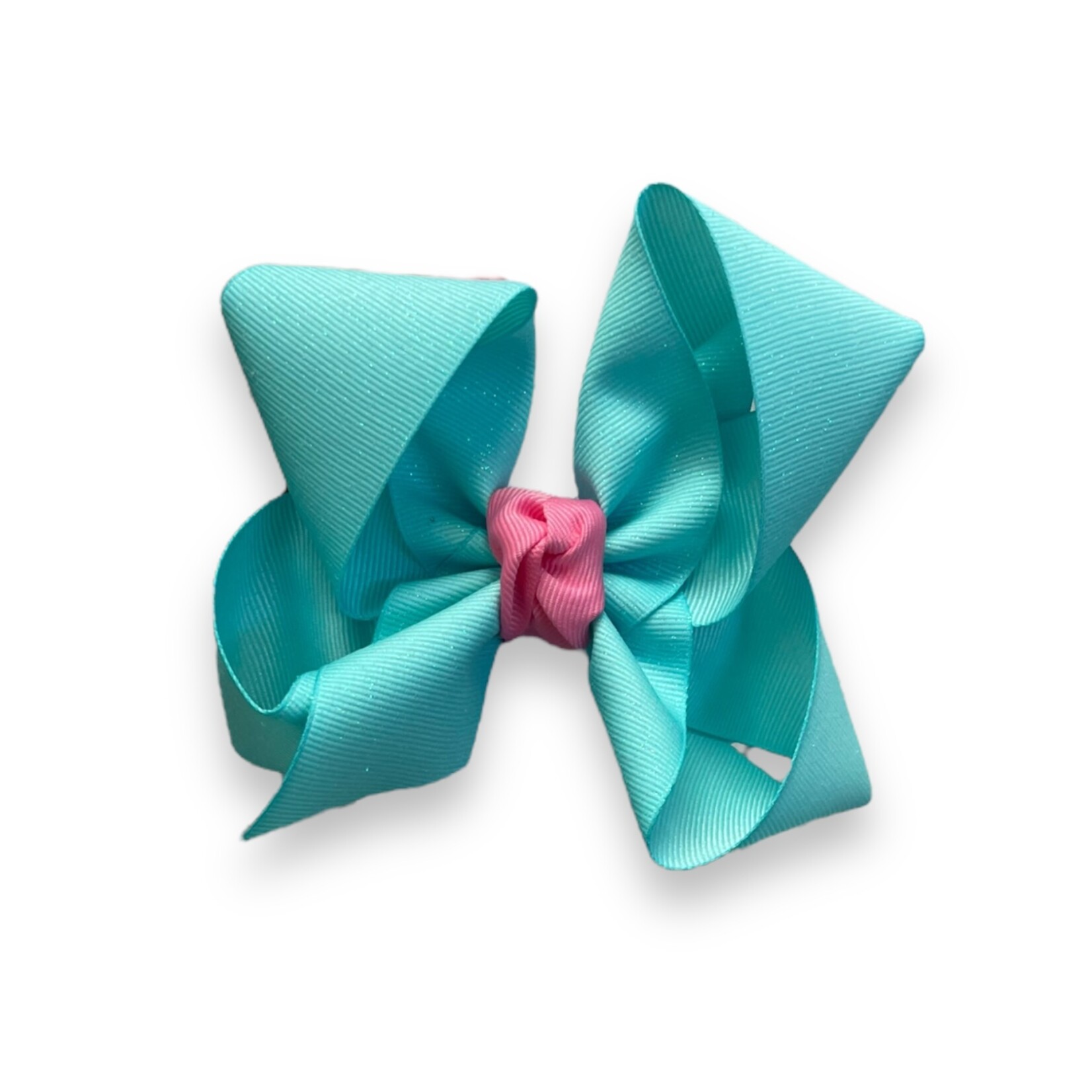 5" Teal/Pink Sparkle Bow