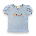 Luigi Kids Blue Puppies & Flag Ruffle Shirt