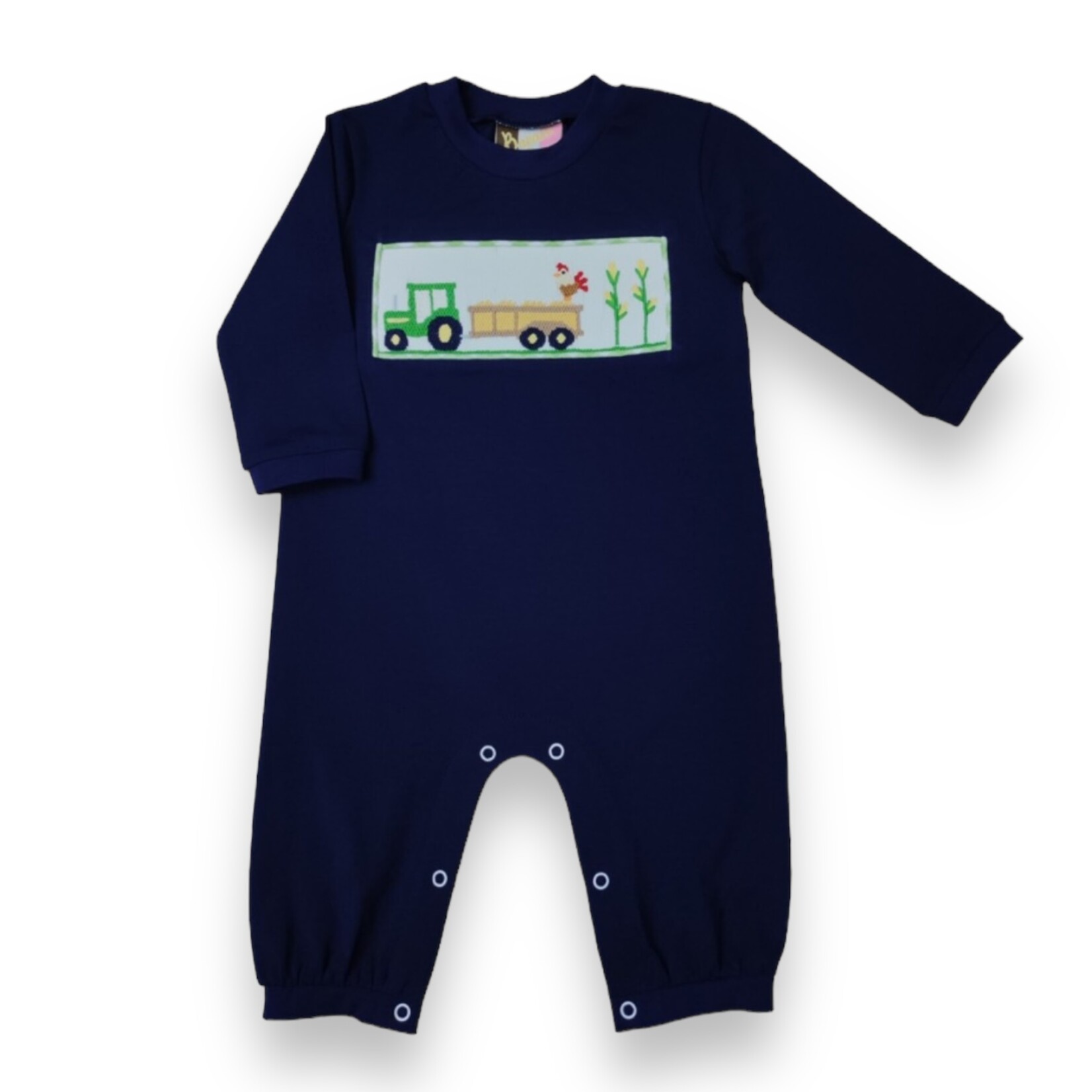Banana Split Harvest Time Smocked Boy Romper