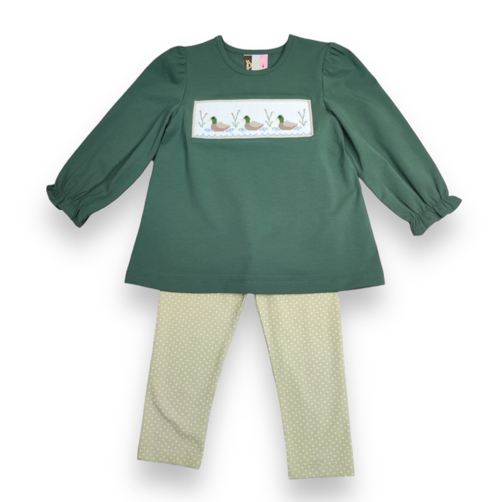 Banana Split Mallard Duck Smocked Legging Set