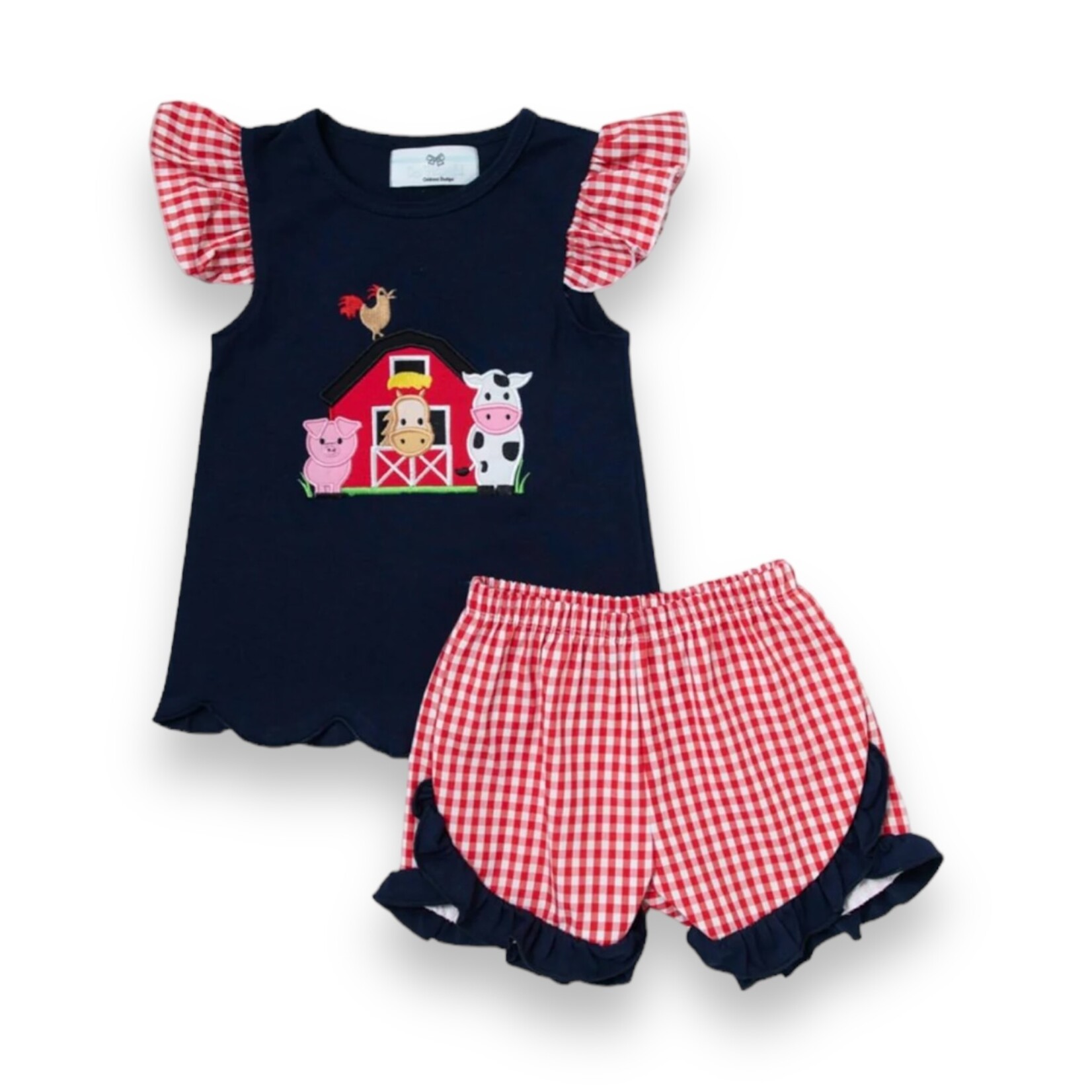 City Beautiful Navy Farm Ruffle Short Set