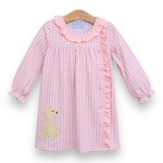 Trotter Street Kids Pink Puppy Gingham Dress