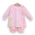 Trotter Street Kids Puppy Gingham Bloomer Set