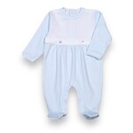Baby Loren Blue Gingham Button Footie