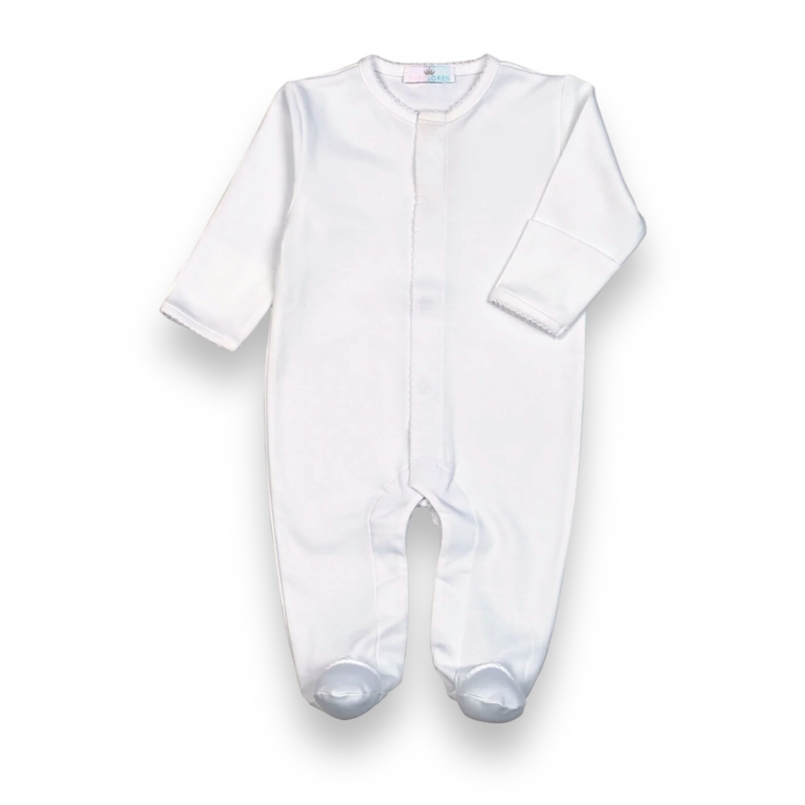 Baby Loren White Pima Footie