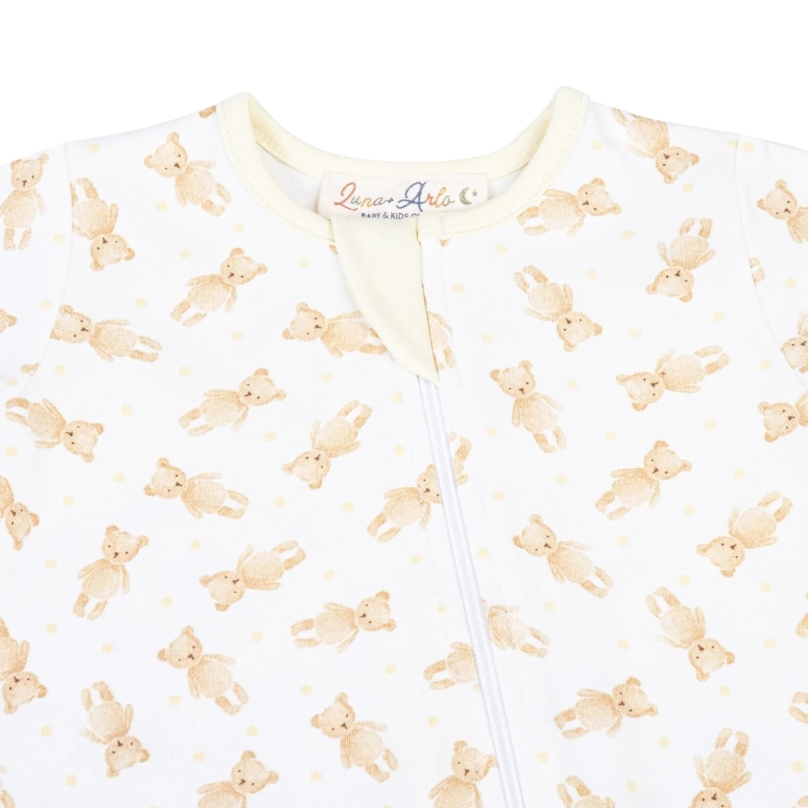 Luna & Arlo Teddy Zipper Footie - Yellow