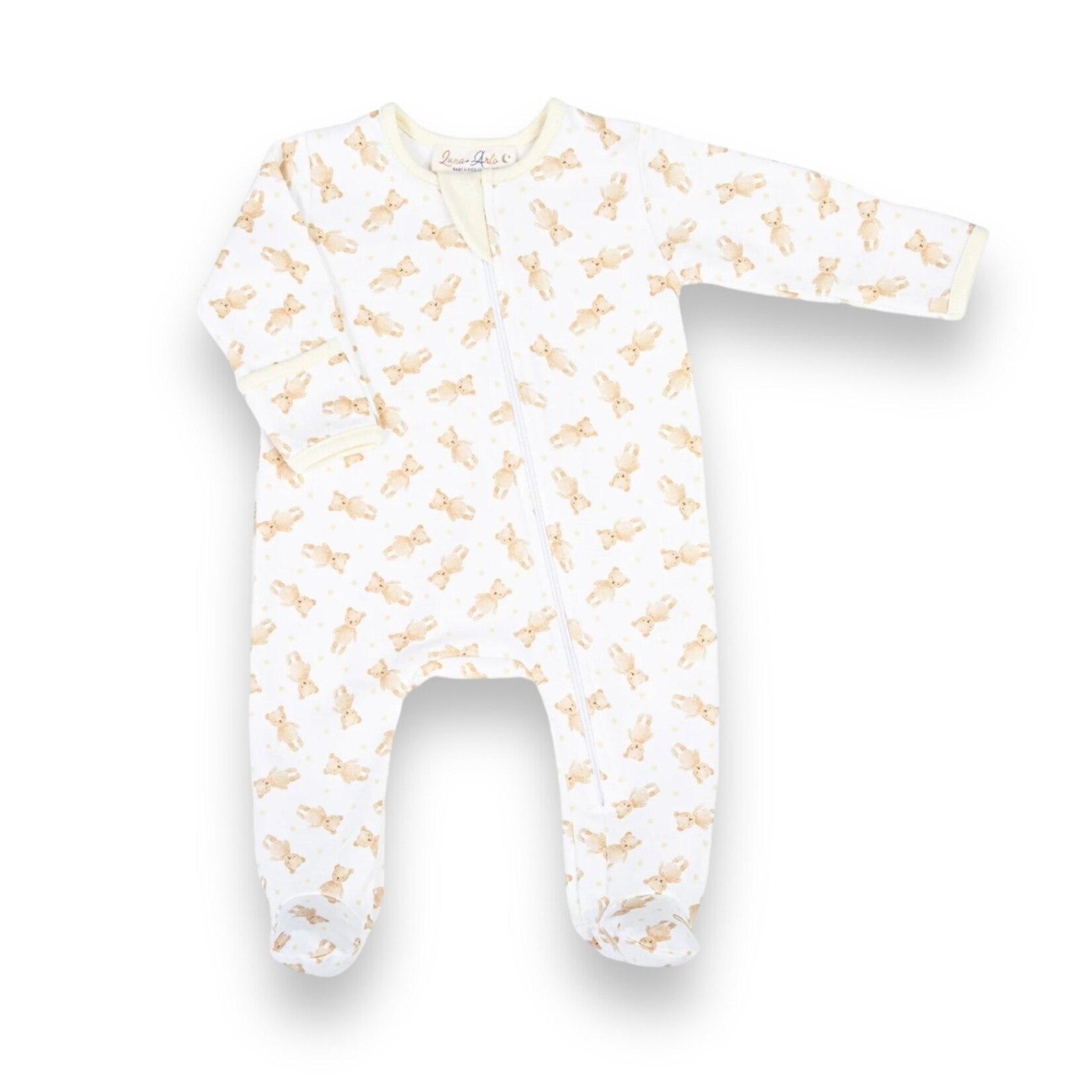 Luna & Arlo Teddy Zipper Footie - Yellow