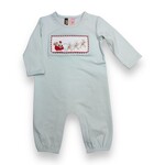 Banana Split Santa Sleigh Smocked Boy Romper
