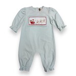 Banana Split Santa's Sleigh Smocked Girl Romper