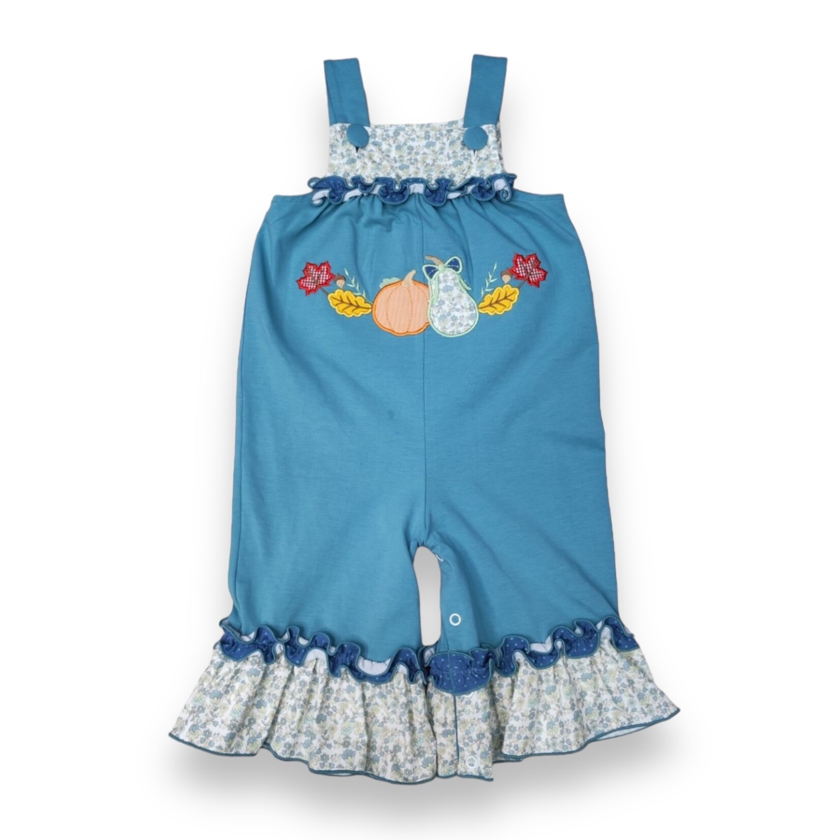 Millie Jay Pumpkin Applique Romper Girl Romper (Size 6M)