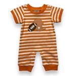 Three Sisters Orange Football Boy Romper