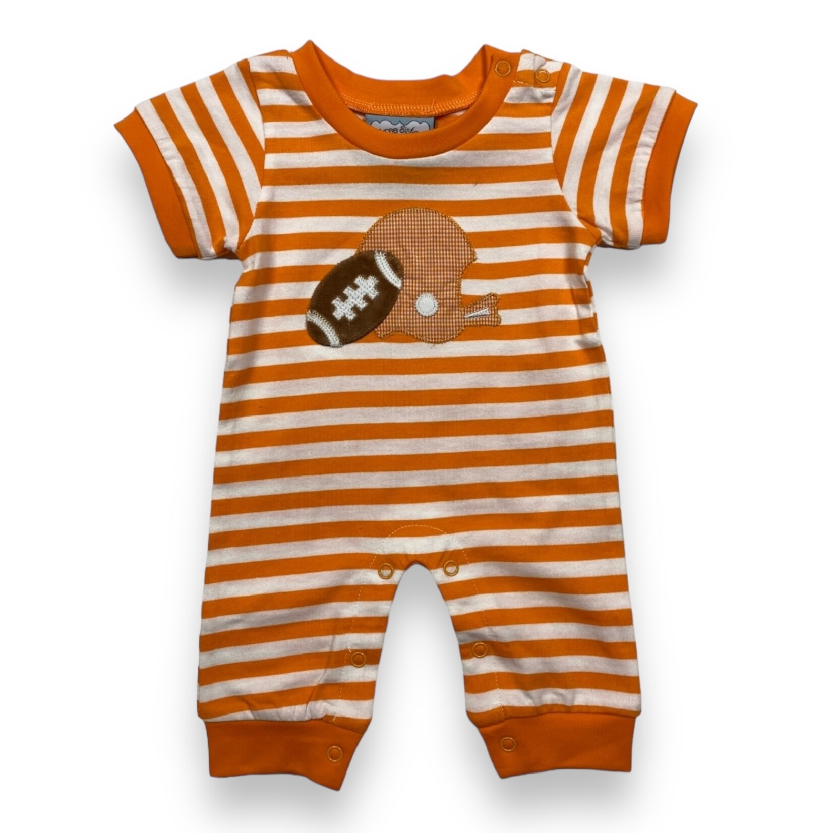 Three Sisters Orange Football Boy Romper