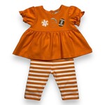 Three Sisters Orange Football Girl Legging Set