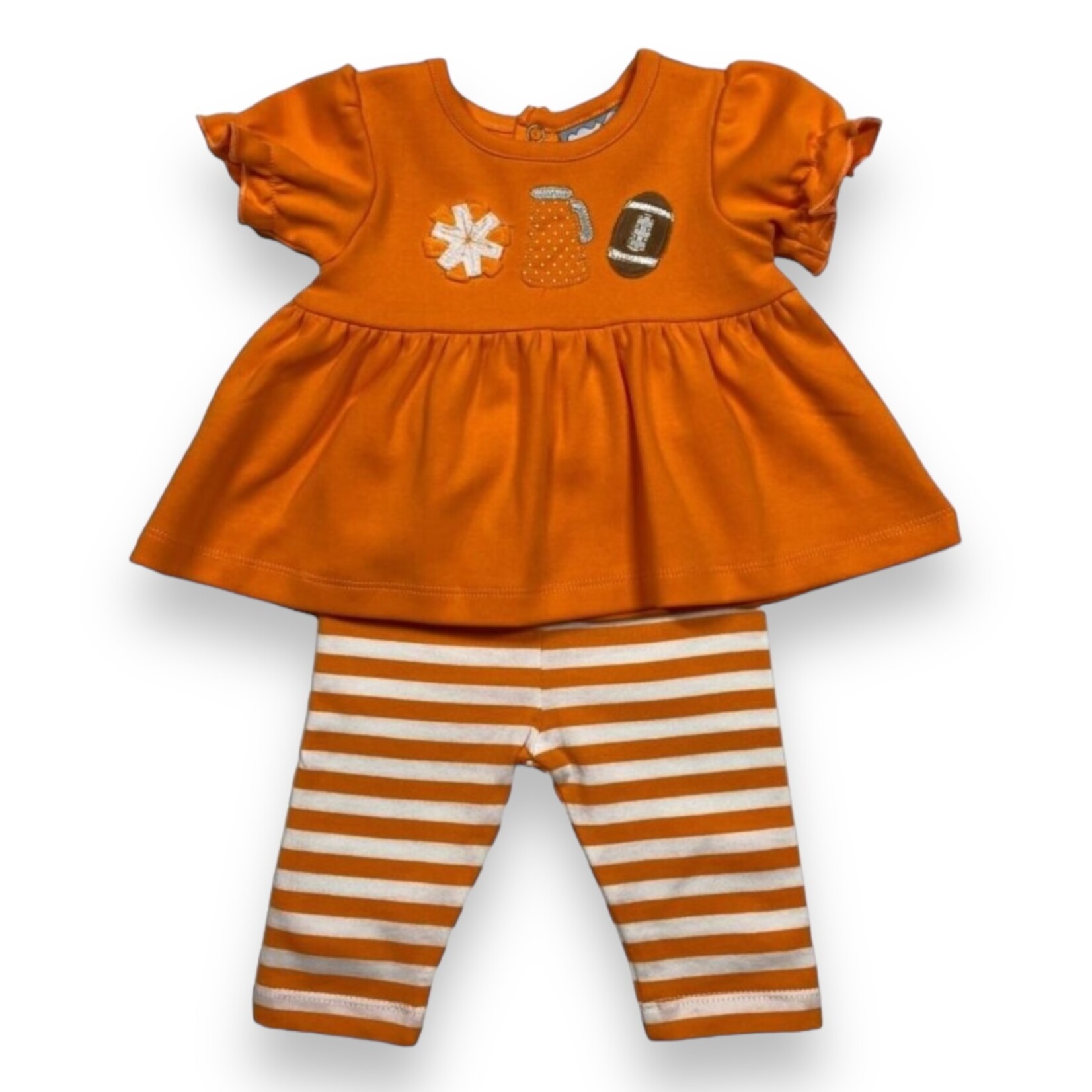 Three Sisters Orange Football Girl Legging Set